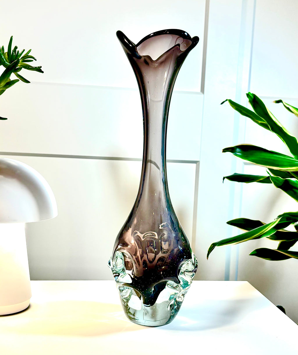 Börne Augustsson for Åseda Glasbruk Art Glass Vase | Swedish Mid-Century Modern