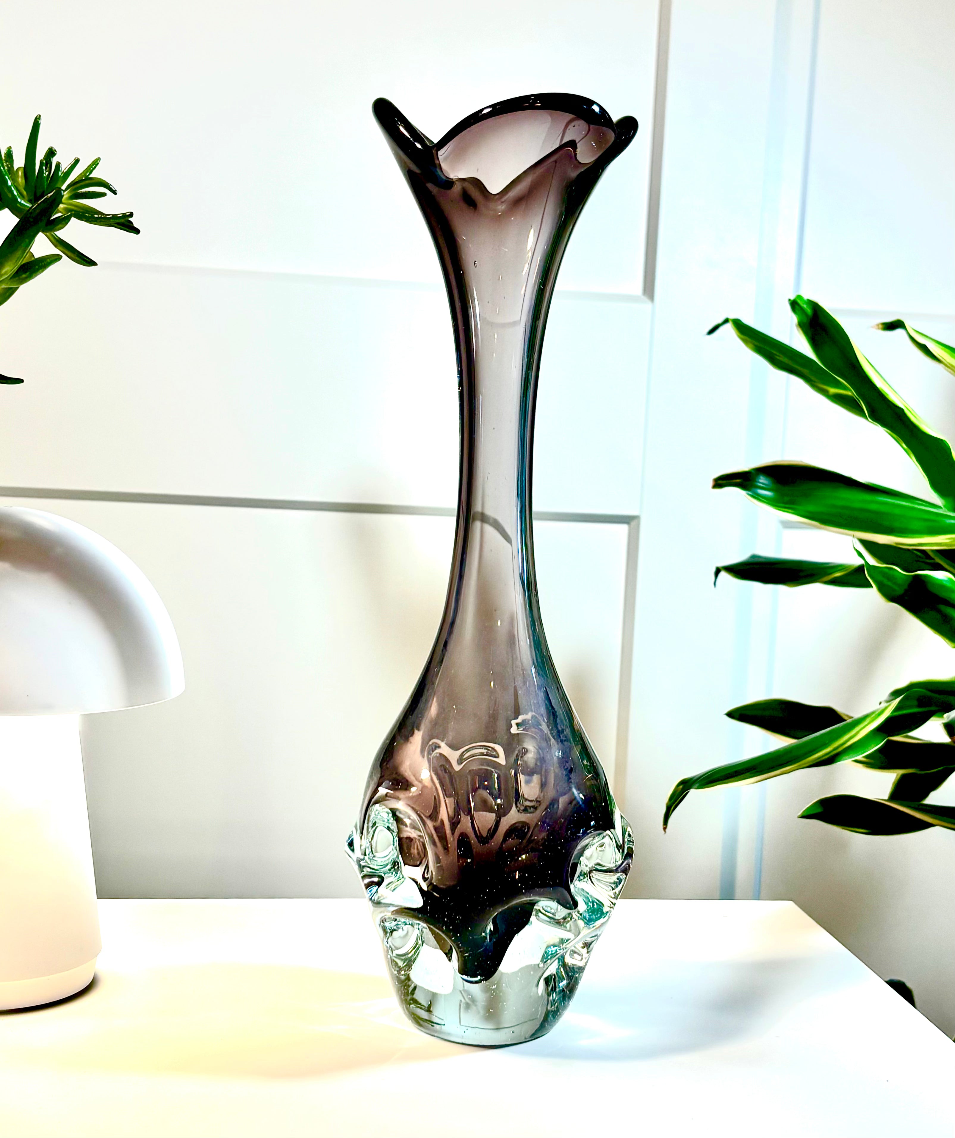 Börne Augustsson for Åseda Glasbruk Art Glass Vase | Swedish Mid-Century Modern