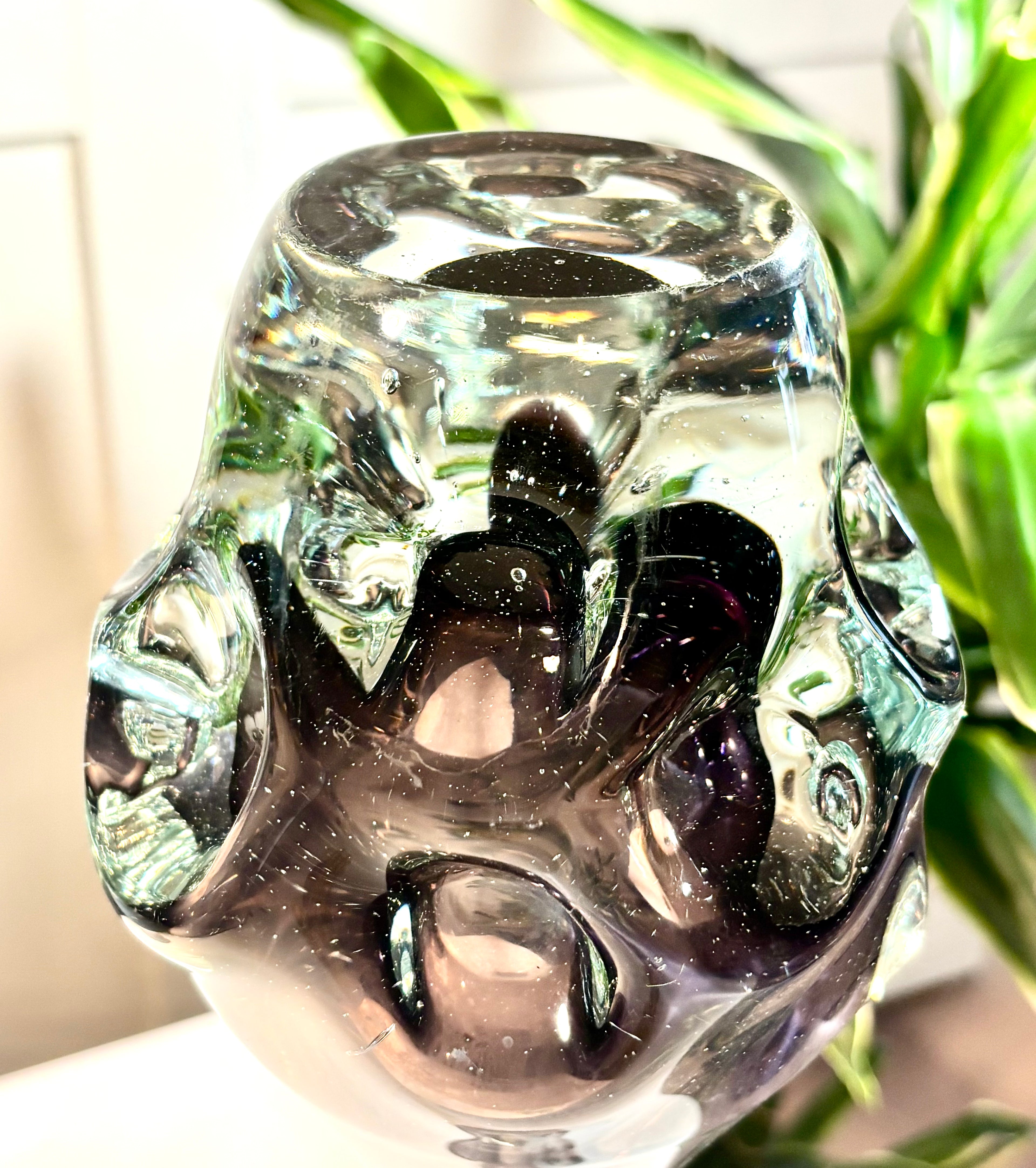 Börne Augustsson for Åseda Glasbruk Art Glass Vase | Swedish Mid-Century Modern