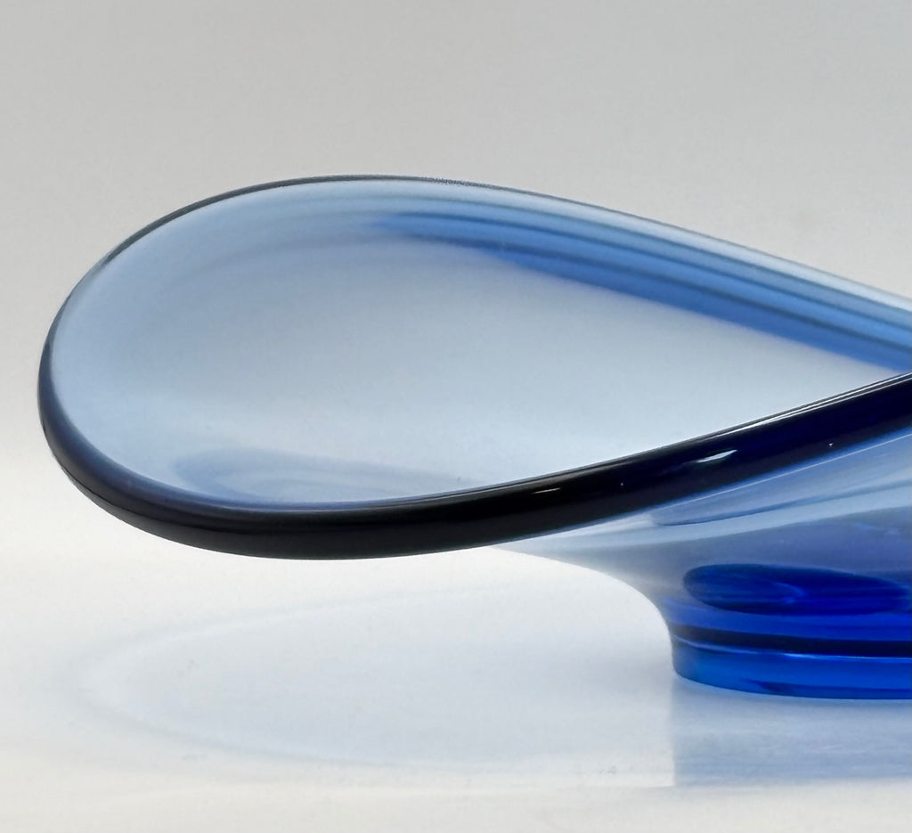 Holmegaard Selandia Blue Art Glass Bowl – Per Lütken – Danish Mid-Century Design – Original Box & Brochure