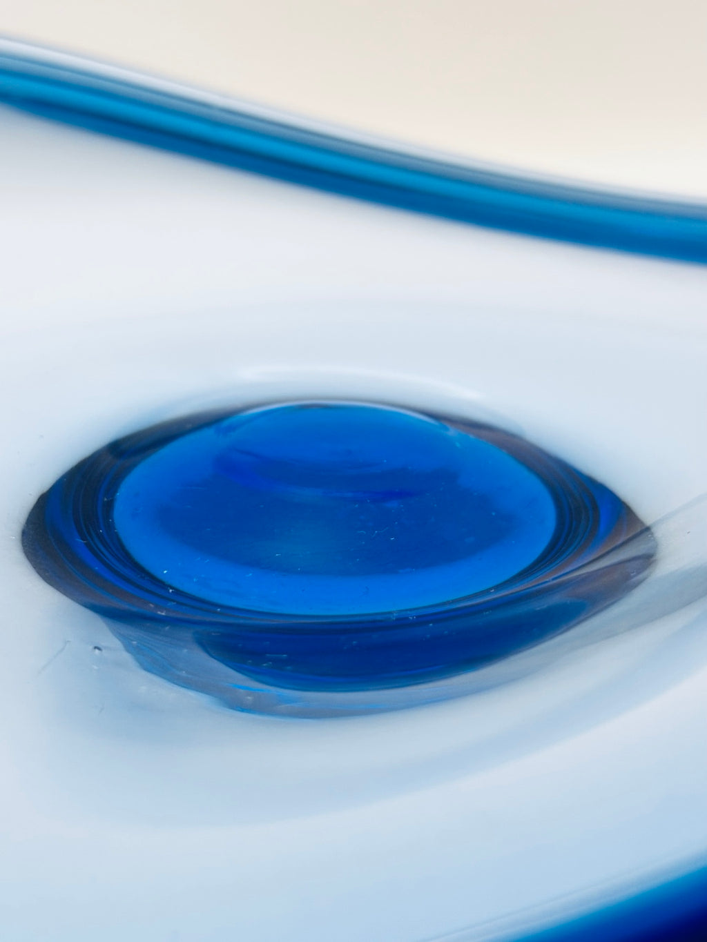 Holmegaard Selandia Blue Art Glass Bowl – Per Lütken – Danish Mid-Century Design – Original Box & Brochure
