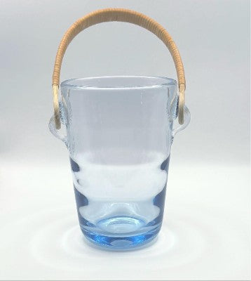 Holmegaard. scandinavian design. Ice Bucket / Glass Bowl with Wicker Handle – Signed