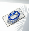 Bohemian Cobalt Blue Crystal Bowl | Rudolf Schrotter Fleur-de-Lis