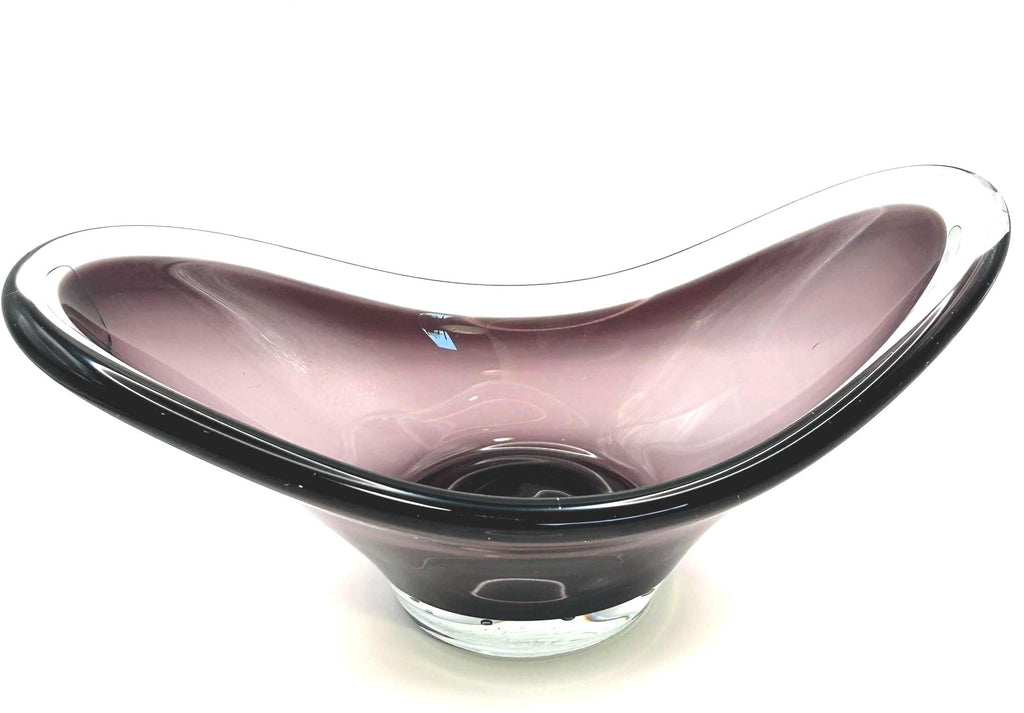 FM Konstglas Amethyst Crystal Centerpiece Bowl | Scandinavian Art Glass