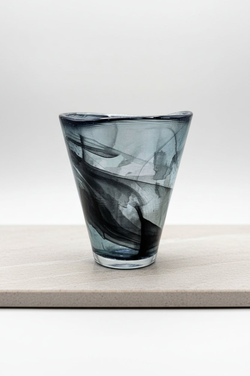 Kosta Boda Smoky Grey Art Glass Vase | Ulrica Hydman Vallien