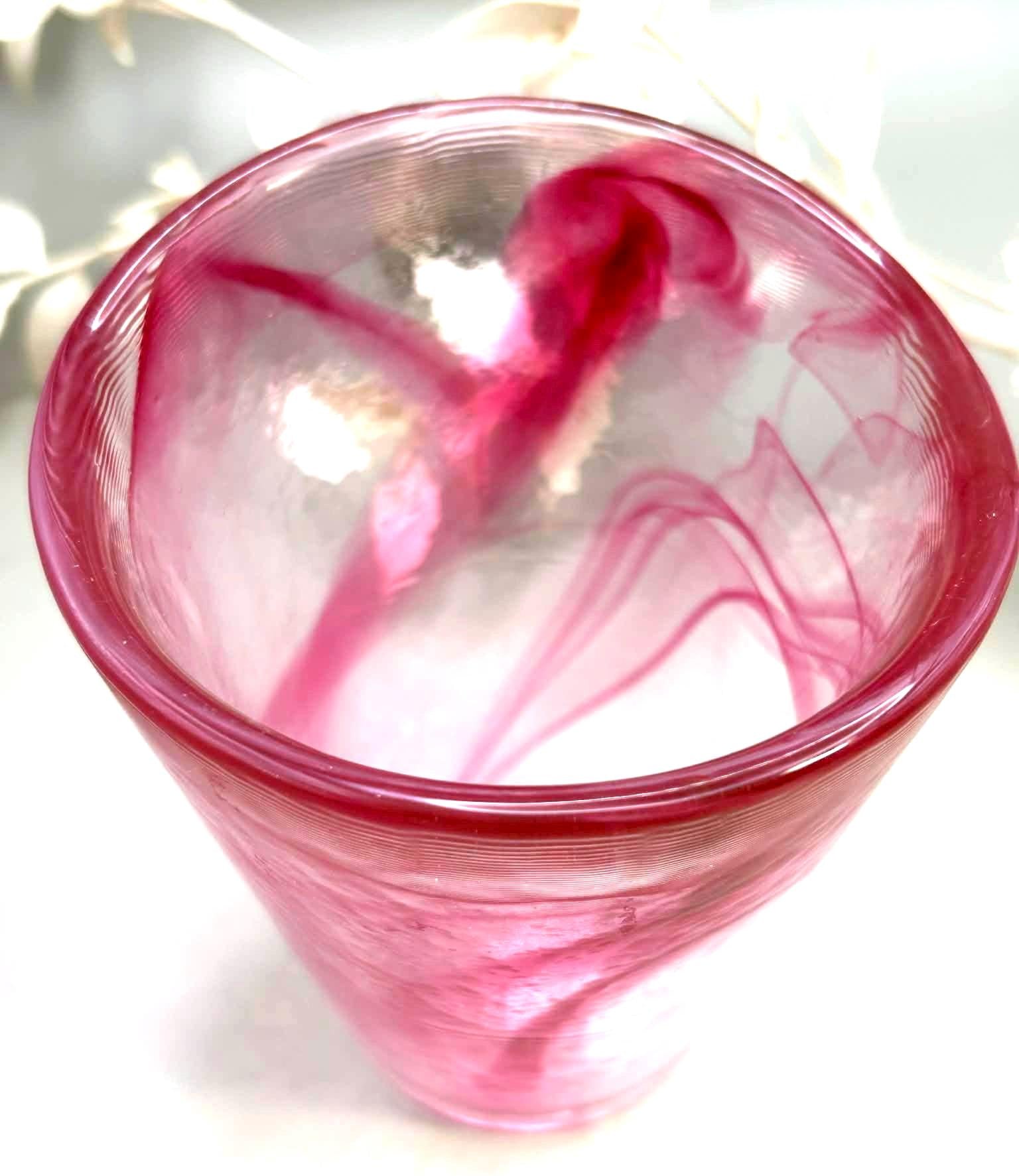 Kosta Boda, Ulrica Hydman-Vallien, Pink Art Glass Bud Vase | Swedish Scandinavian Decor