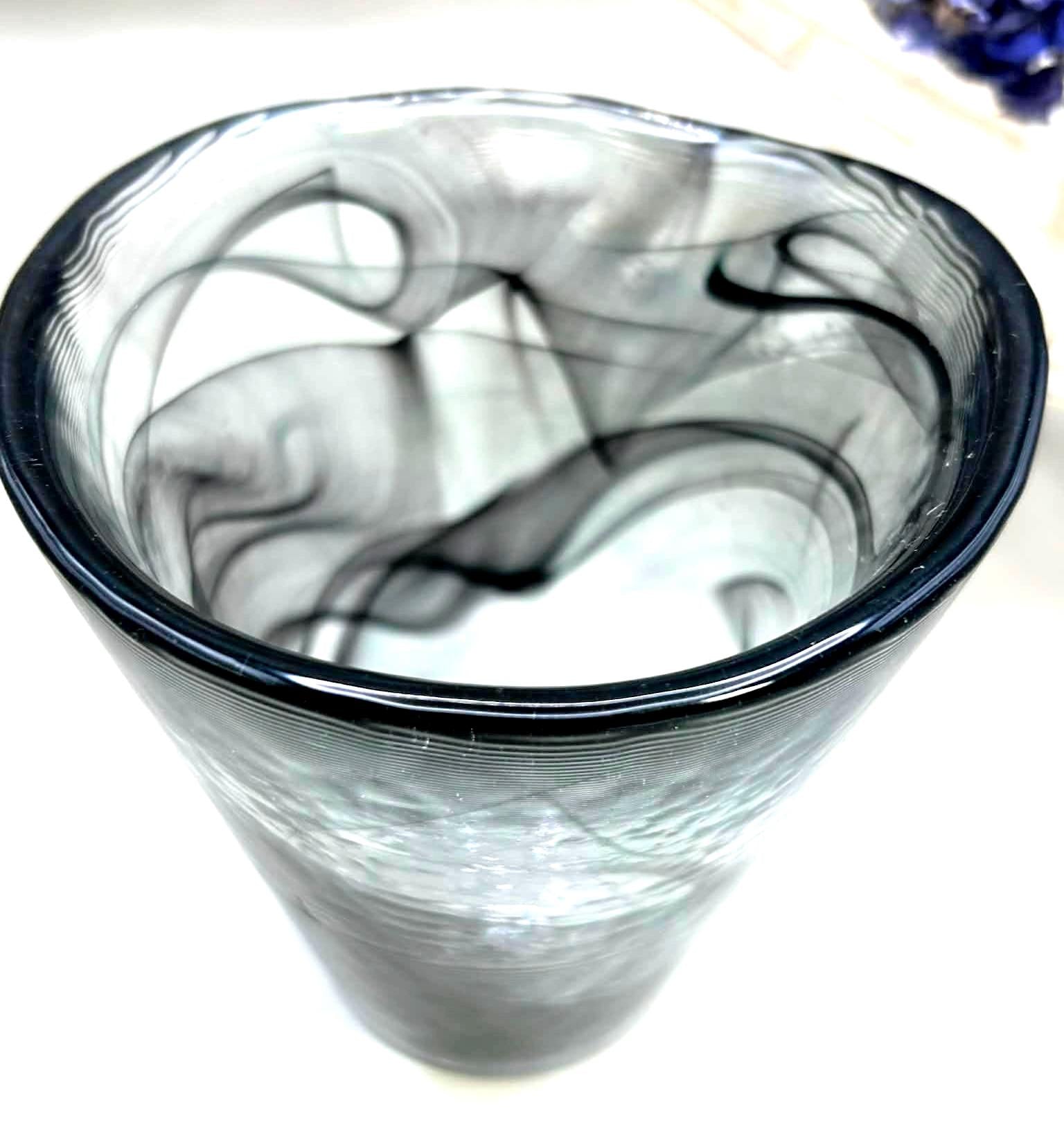 Kosta Boda Smoky Grey Art Glass Vase | Ulrica Hydman Vallien