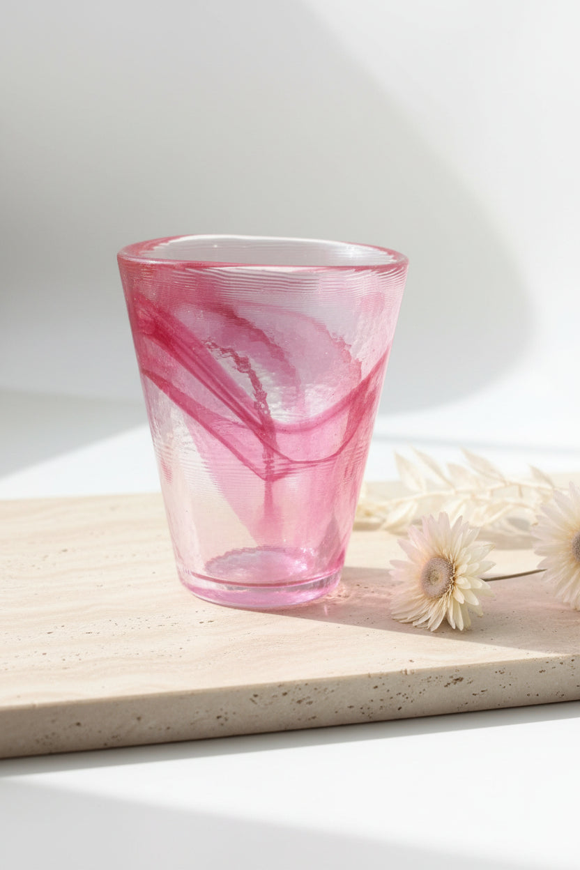 Kosta Boda, Ulrica Hydman-Vallien, Pink Art Glass Bud Vase | Swedish Scandinavian Decor