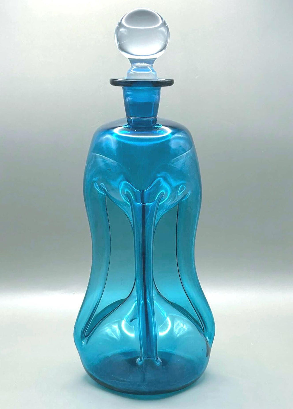 Holmegaard Art Glass Decanter, Teal Blue | Danish Scandinavian Design