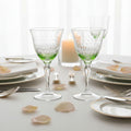 Bohemian Uranium Wine Glasses, Czech Art Glass