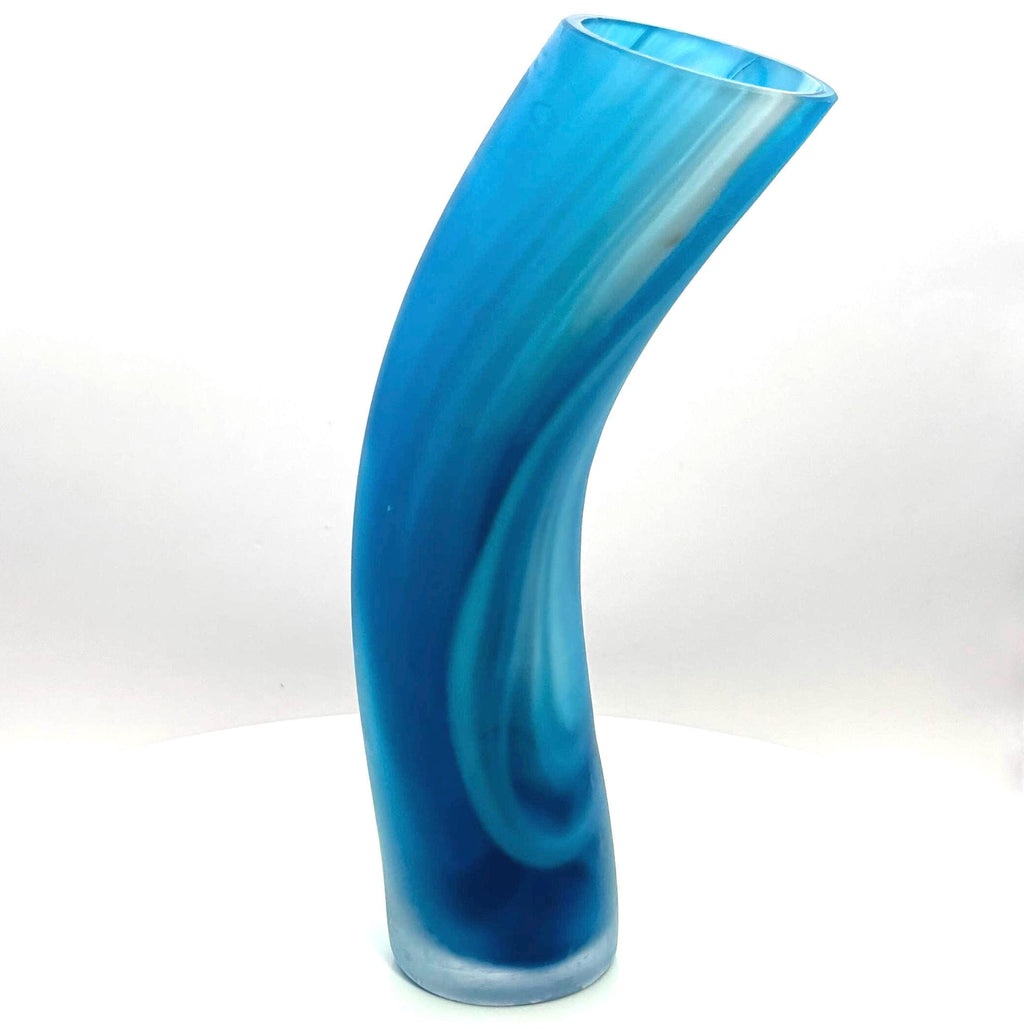 Målerås Glasbruk, Turquoise Satin Glass Vase | Signed Swedish Art Glass