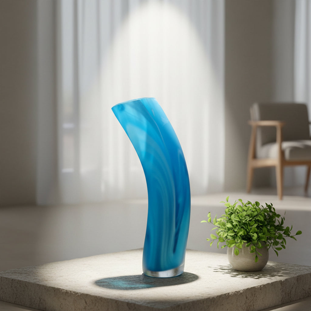 Målerås Glasbruk, Turquoise Satin Glass Vase | Signed Swedish Art Glass