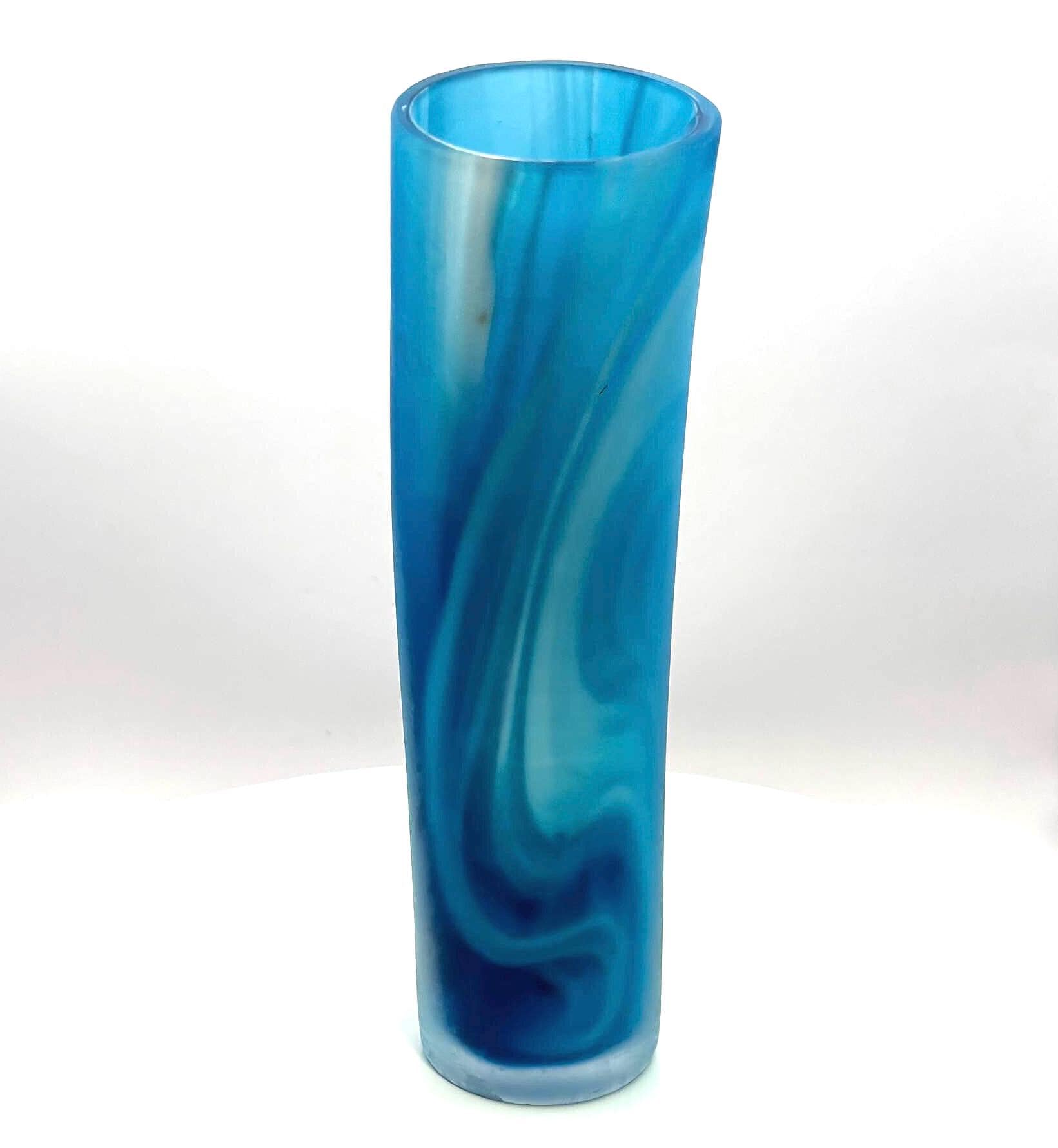 Målerås Glasbruk, Turquoise Satin Glass Vase | Signed Swedish Art Glass