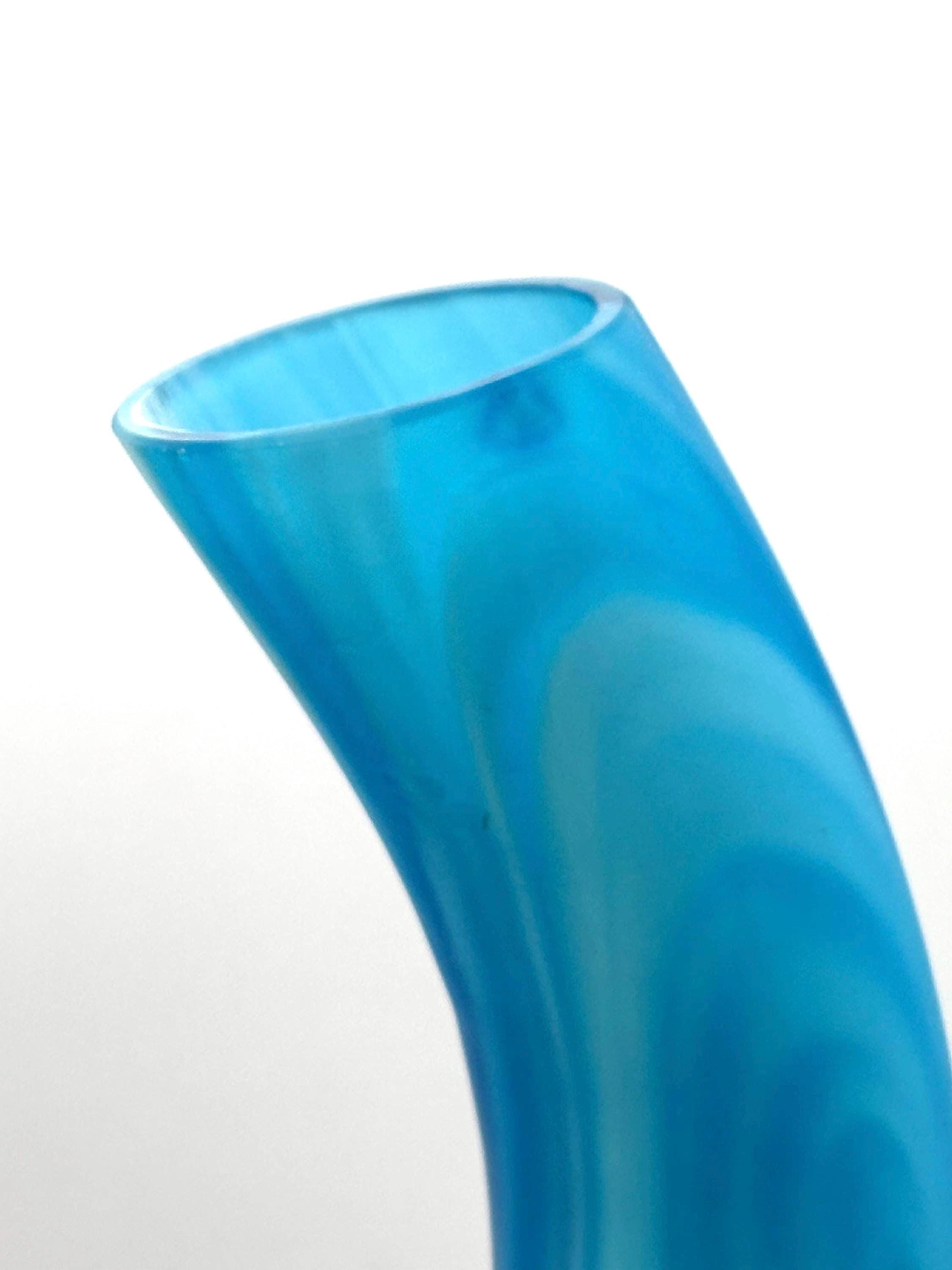 Målerås Glasbruk, Turquoise Satin Glass Vase | Signed Swedish Art Glass