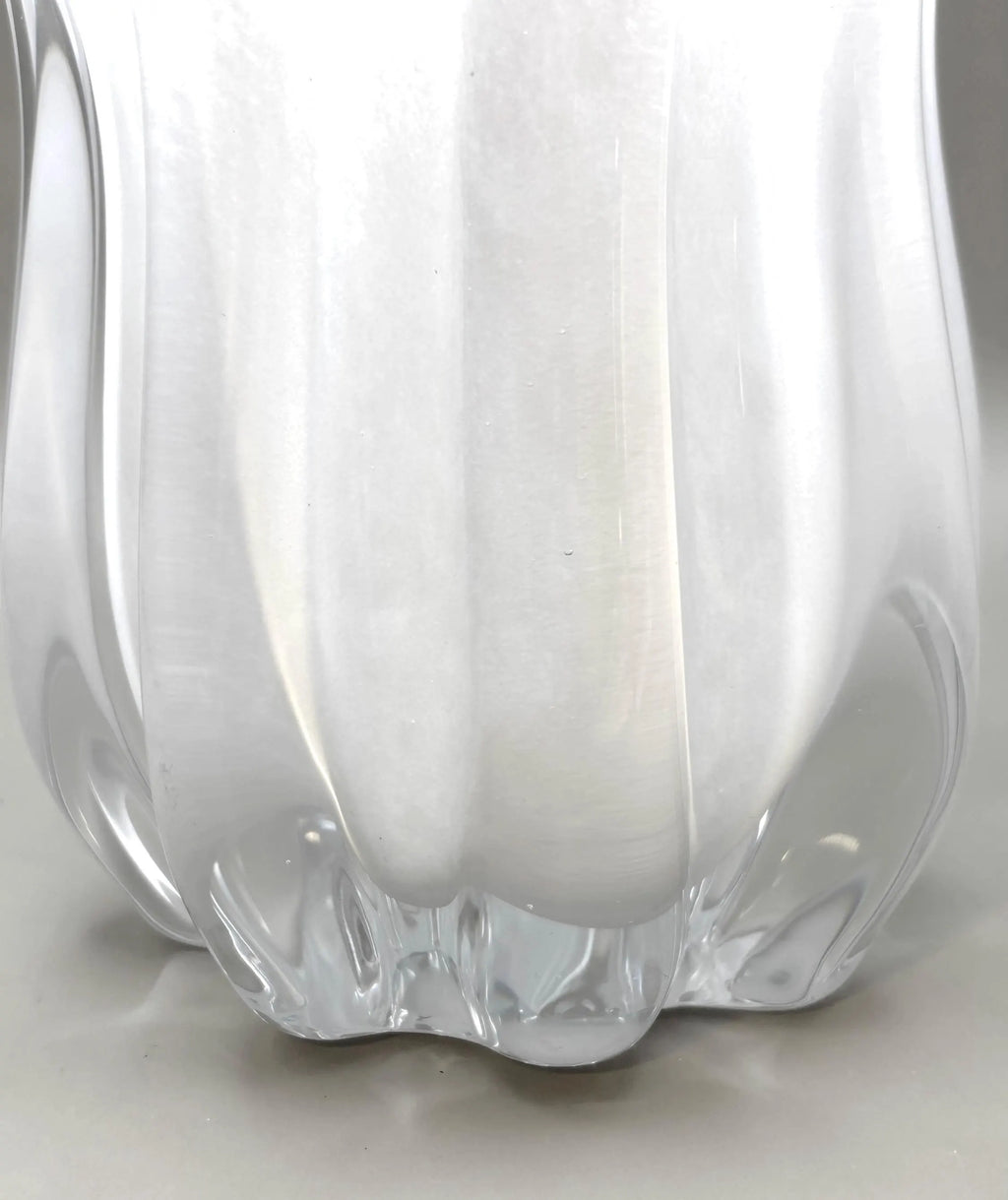 Murano, White Opaline Glass Vase | Italian Art