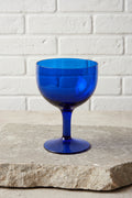 Empoli Blue Footed Compote Bowl, Italian Mid-Century Glass, 17 cm