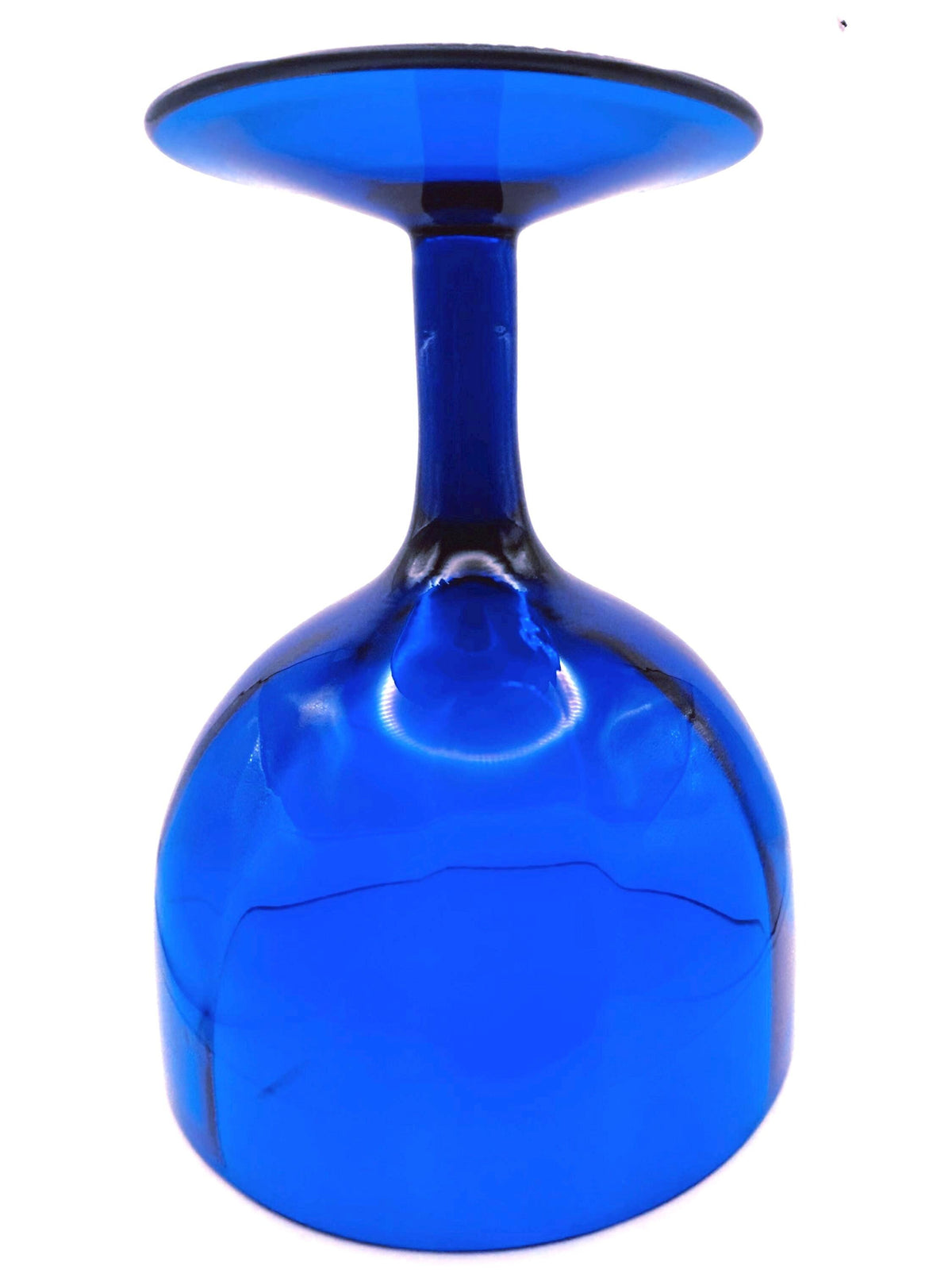 Empoli Blue Footed Compote Bowl, Italian Mid-Century Glass, 17 cm
