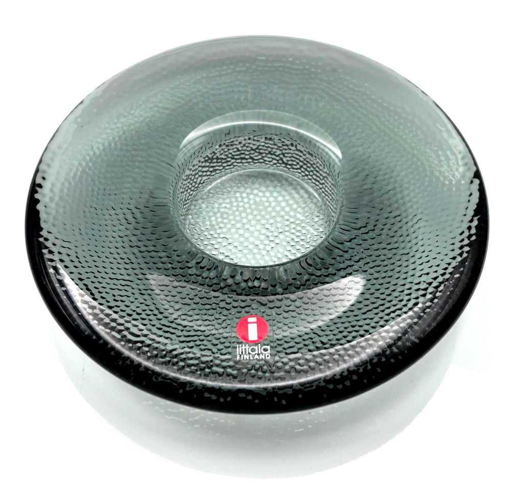 Iittala Kastehelmi Glass Candle Holders, Smoke Grey, Set of 2