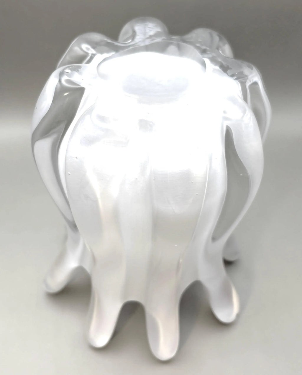 Murano, White Opaline Glass Vase | Italian Art