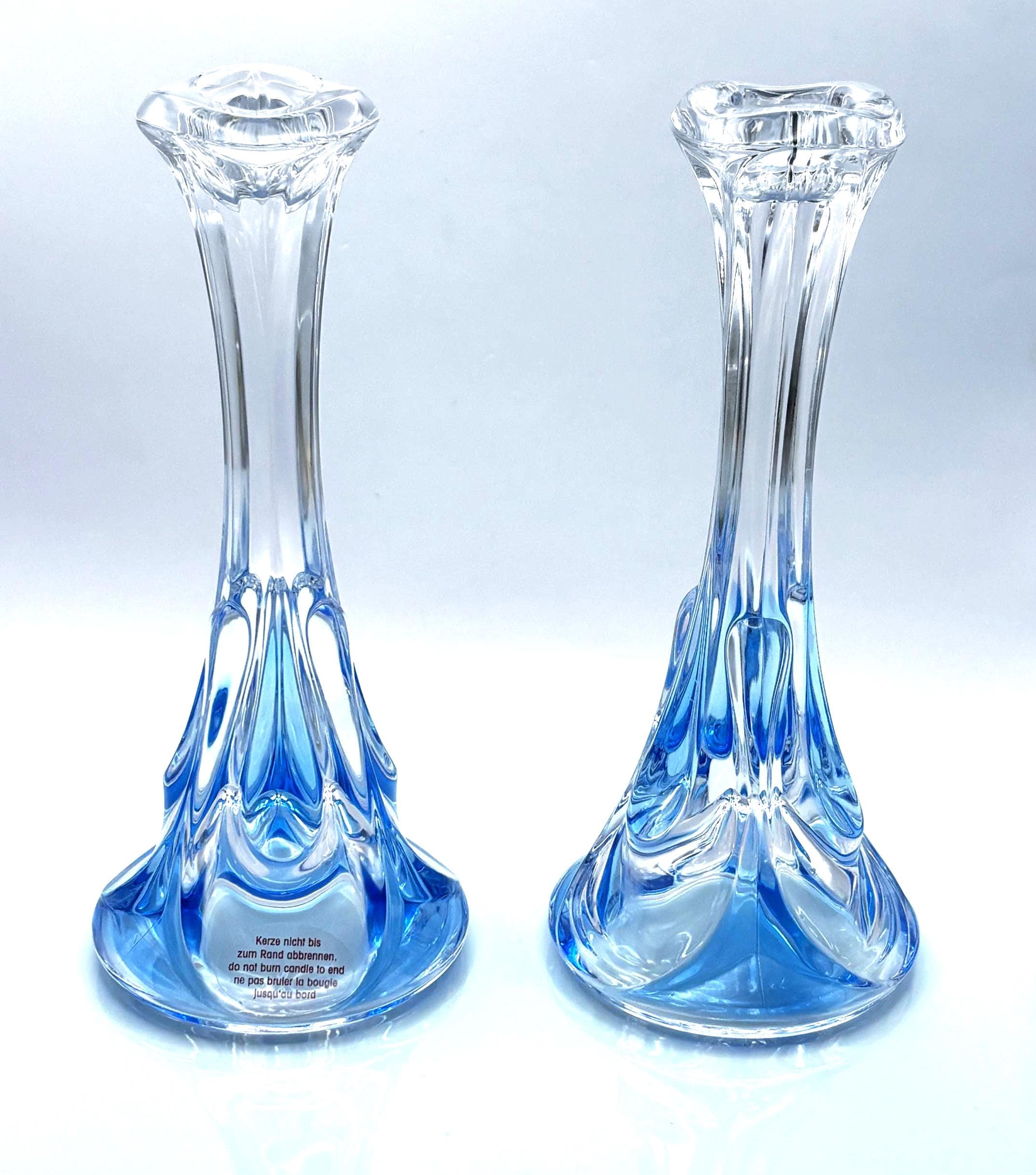 Walther Nachtmann Crystal Candle holders, mid century modern European style -1970s-