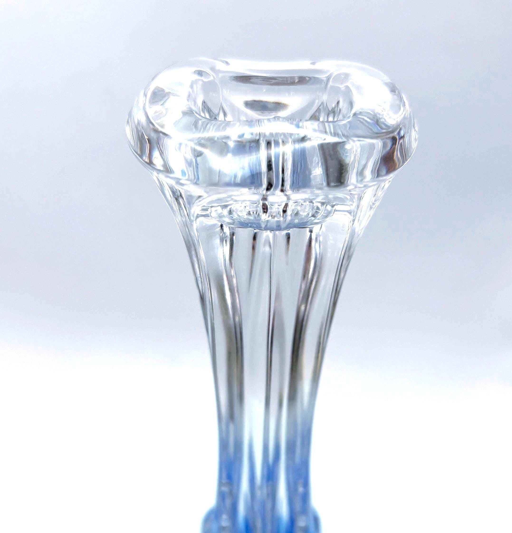Walther Nachtmann Crystal Candle holders, mid century modern European style -1970s-