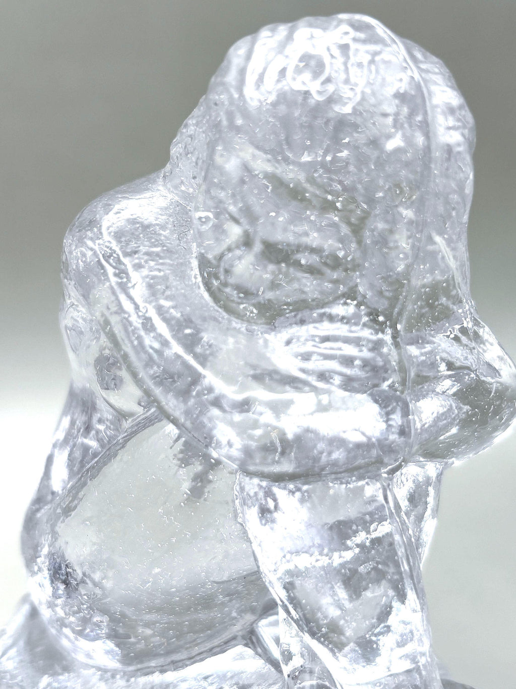 Swedish Crystal Female Figurine, Clear Art Glass Sculpture
