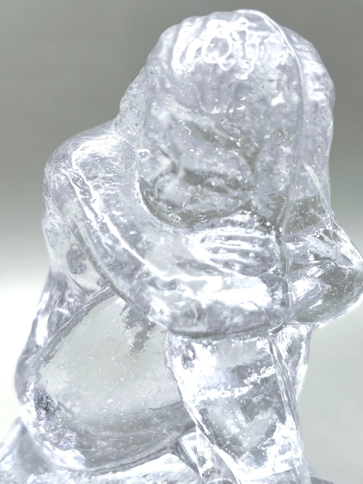 Swedish Crystal Female Figurine, Clear Art Glass Sculpture