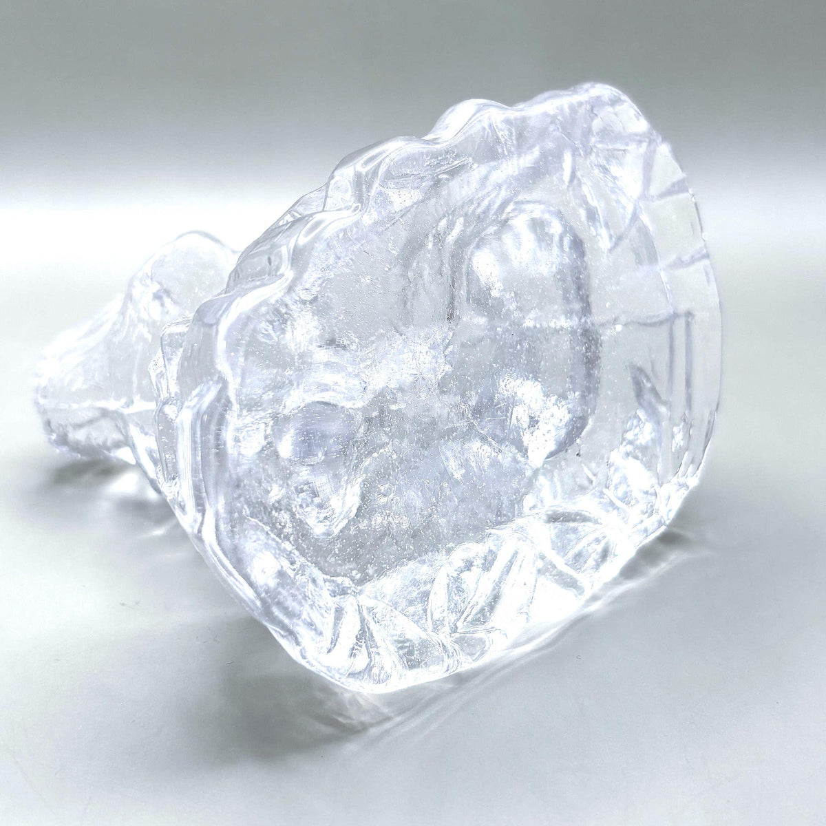 Swedish Crystal Female Figurine, Clear Art Glass Sculpture
