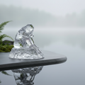 Swedish Crystal Female Figurine, Clear Art Glass Sculpture