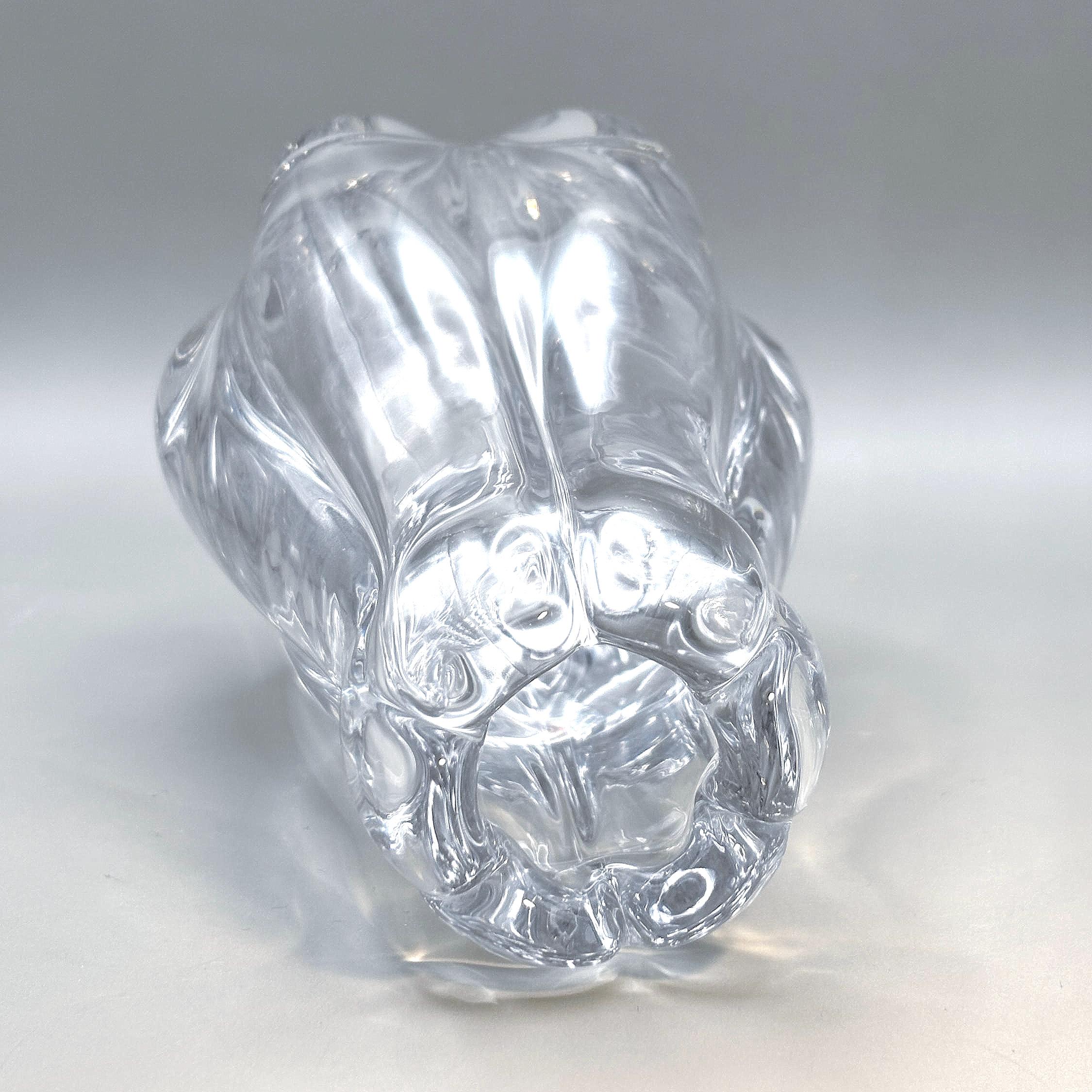 Orrefors Crystal Vase by Vicke Lindstrand, Signed Swedish Art Glass