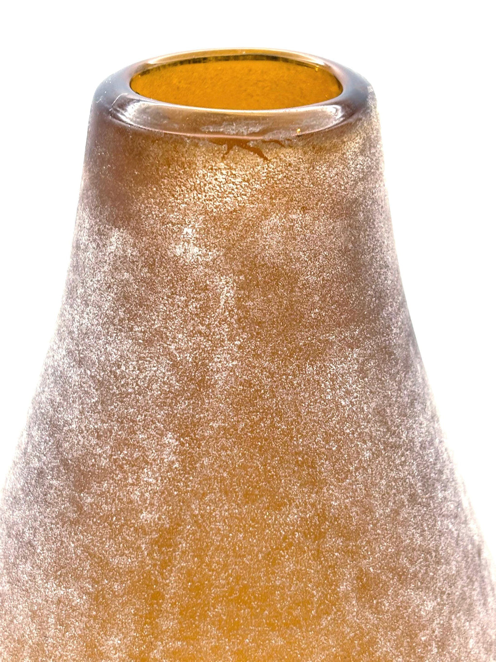 Amber Frosted Art Glass Vase, Scandinavian | Mid-Century Design