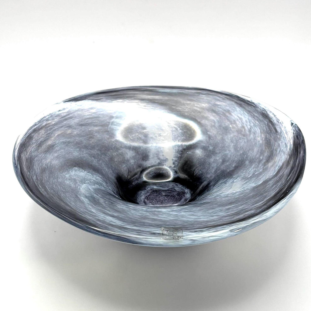 Johansson Malmö Glass Tazza Centerpiece Bowl, Signed Swedish Art Glass