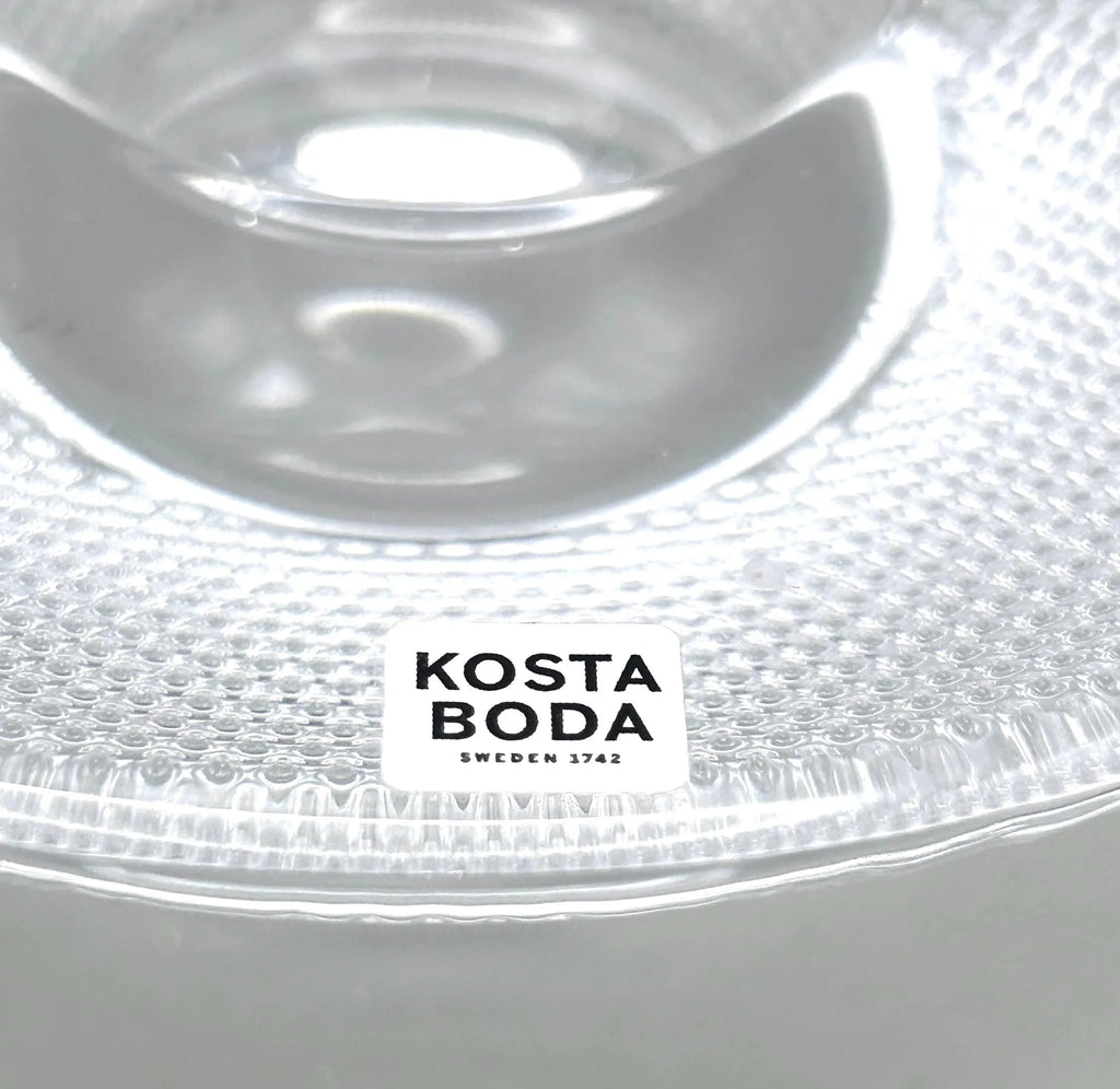 Kosta Boda, Göran Wärff, Crystal Candle Holders Pair | Scandinavian Mid Century Art Glass