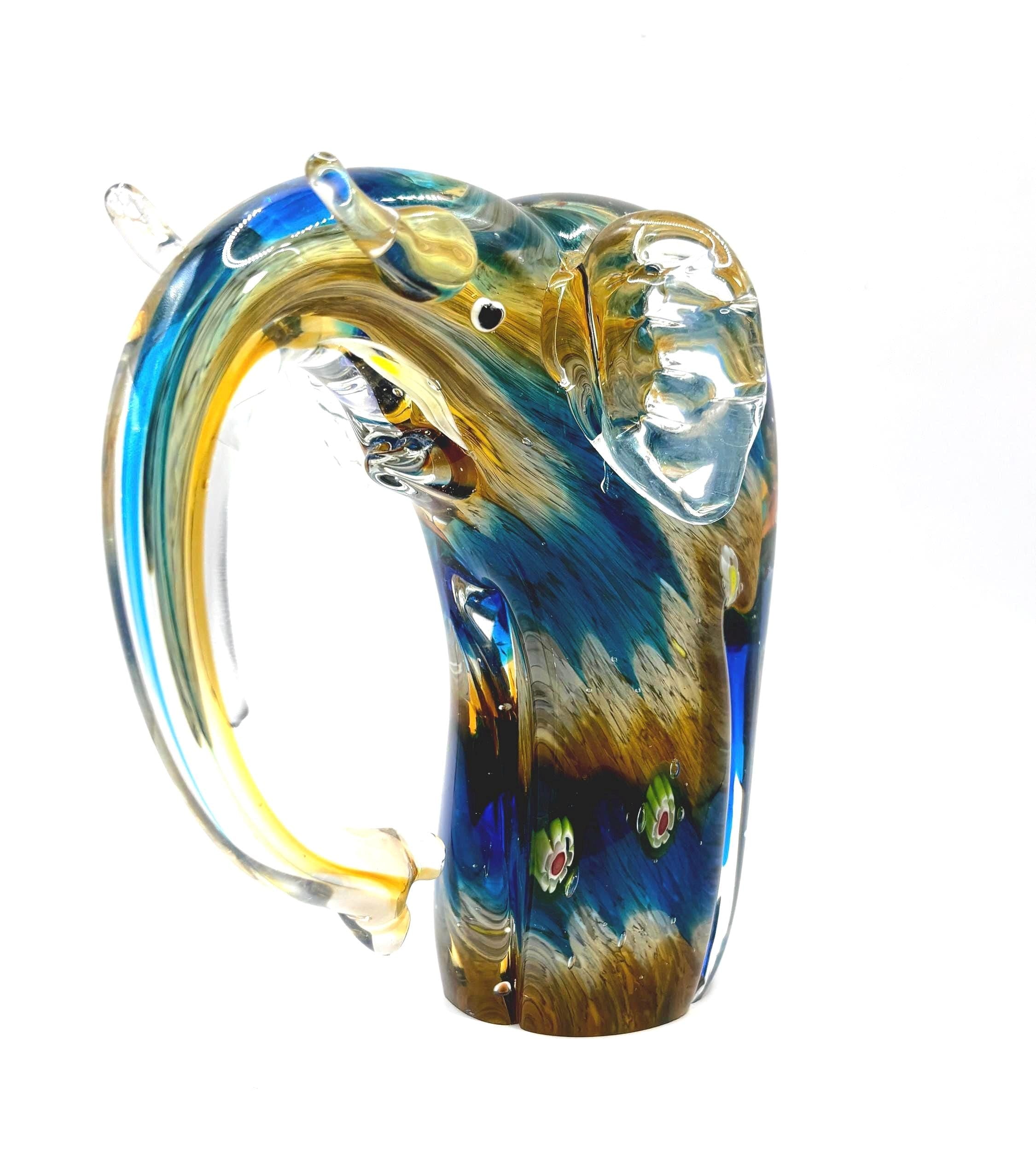 Murano Millefiori Elephant, Italian Art Glass Figurine