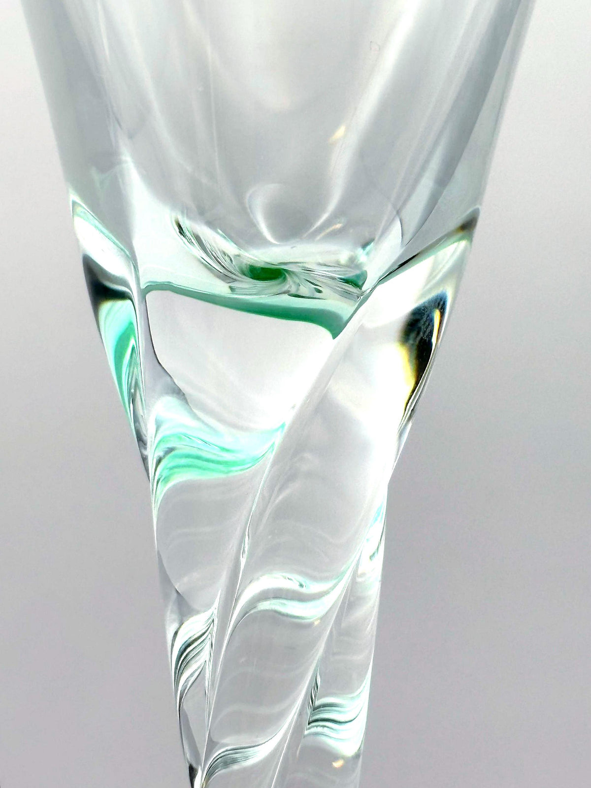 Luxor Bohemia Crystal Sherry Glasses – Tall Sculptural Stemware, Emerald Green Base (Set of 2)