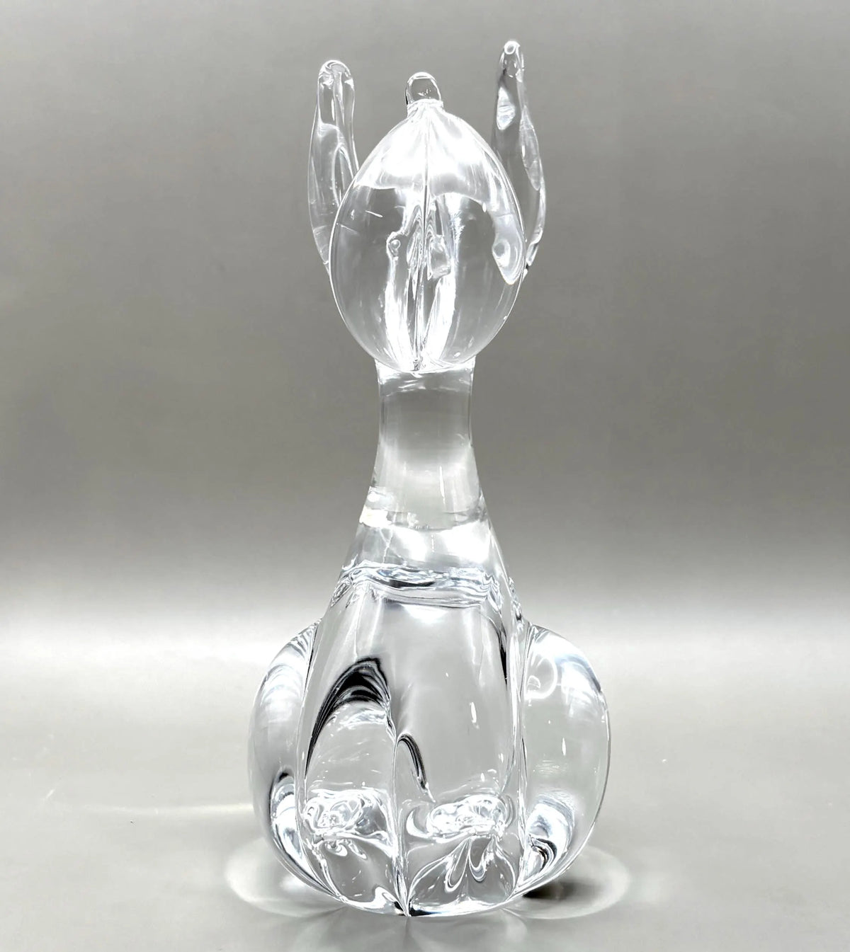 Ekenäs Glasbruk Crystal Dog Sculpture | Swedish Art Glass