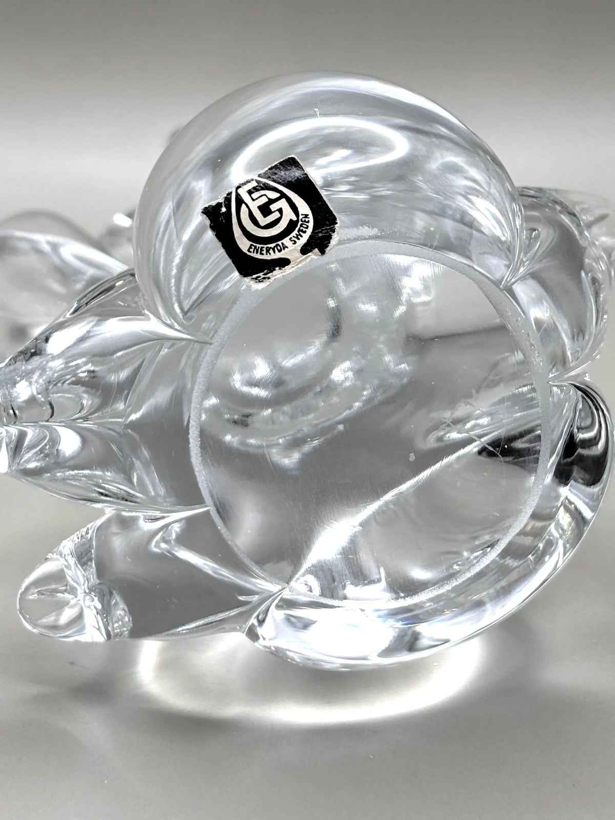 Ekenäs Glasbruk Crystal Dog Sculpture | Swedish Art Glass