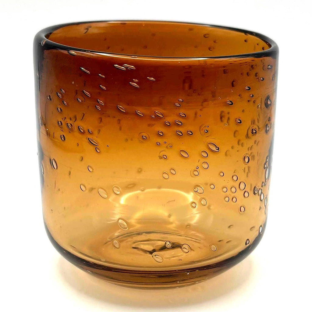 Kosta Boda Amber Bubble Glass Candle Holder, Erik Höglund Scandinavian Art Glass