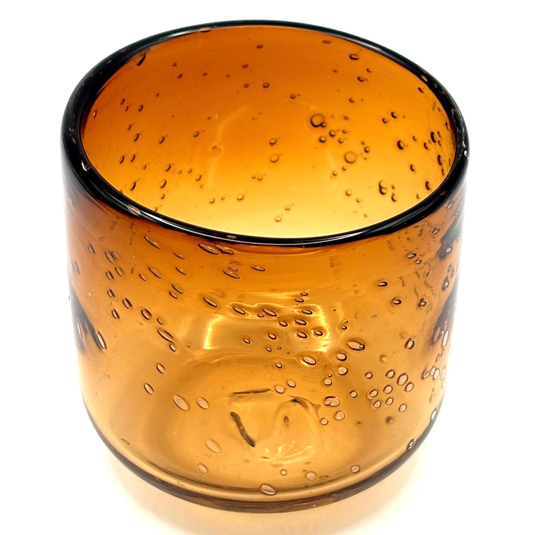 Kosta Boda Amber Bubble Glass Candle Holder, Erik Höglund Scandinavian Art Glass