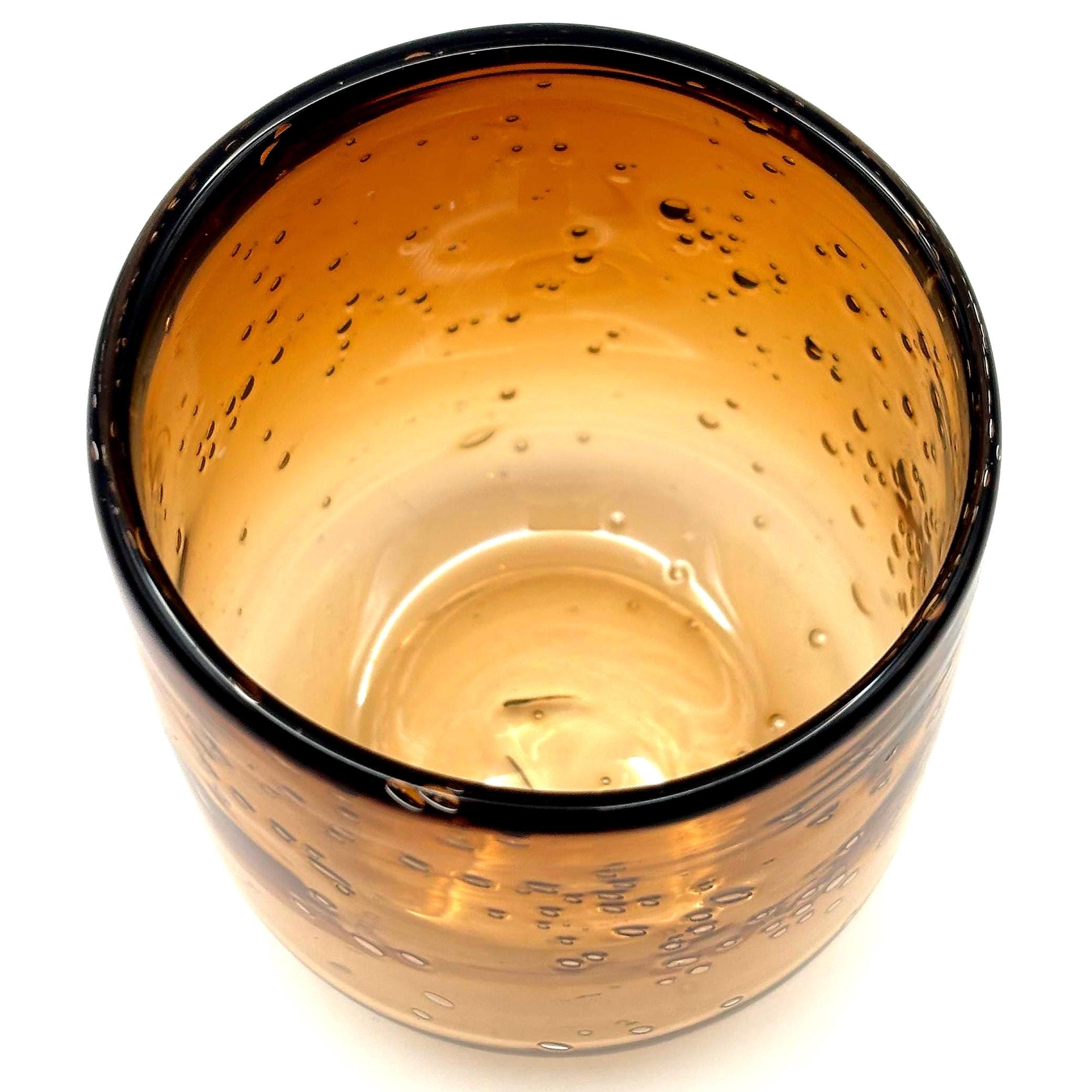 Kosta Boda Amber Bubble Glass Candle Holder, Erik Höglund Scandinavian Art Glass