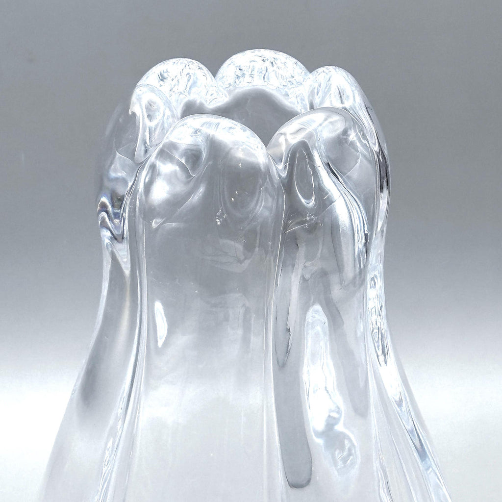 Orrefors Crystal Vase by Vicke Lindstrand, Signed Swedish Art Glass