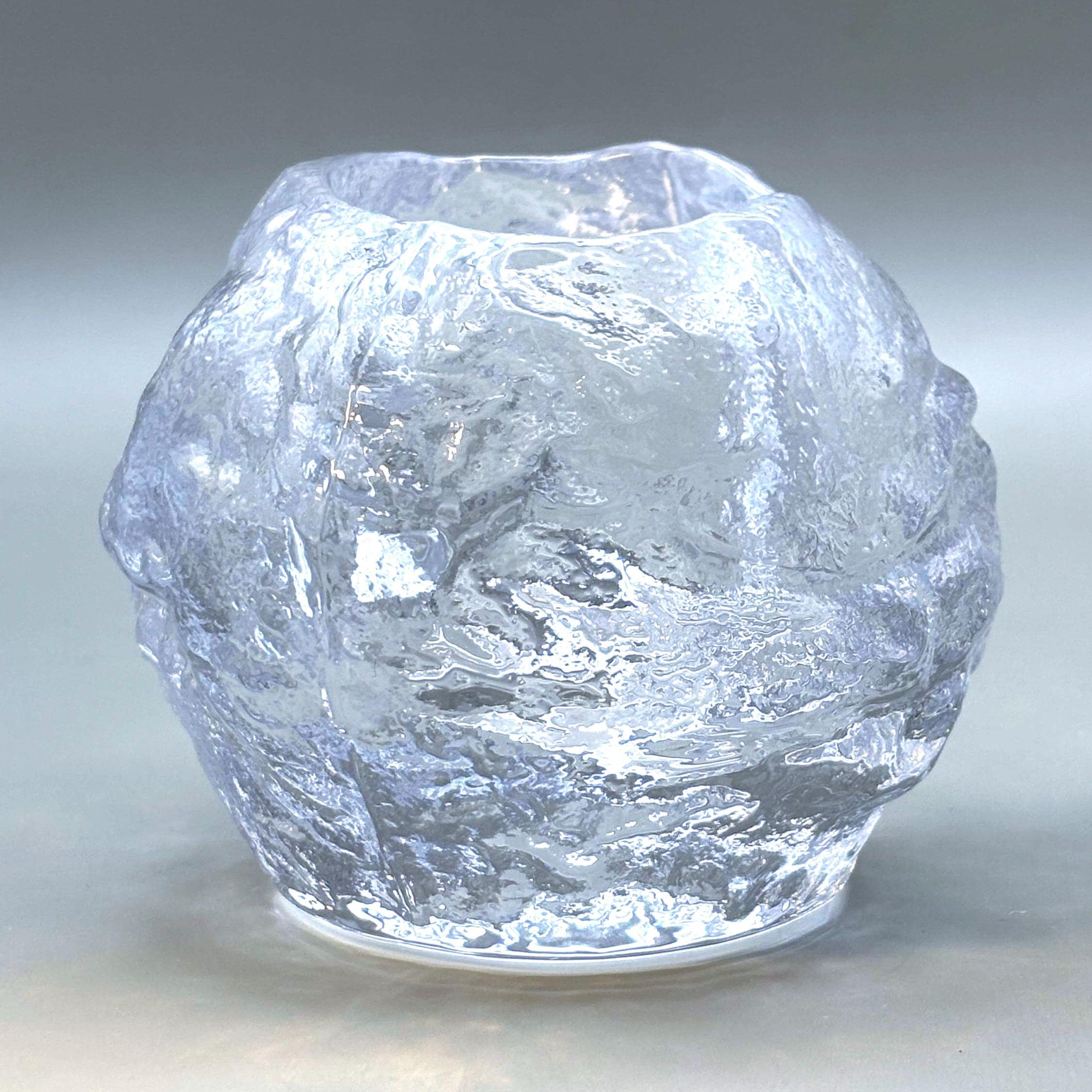 Kosta Boda, Erik Höglund, Blue Amber Art Glass Vase | Swedish Scandinavian Decor