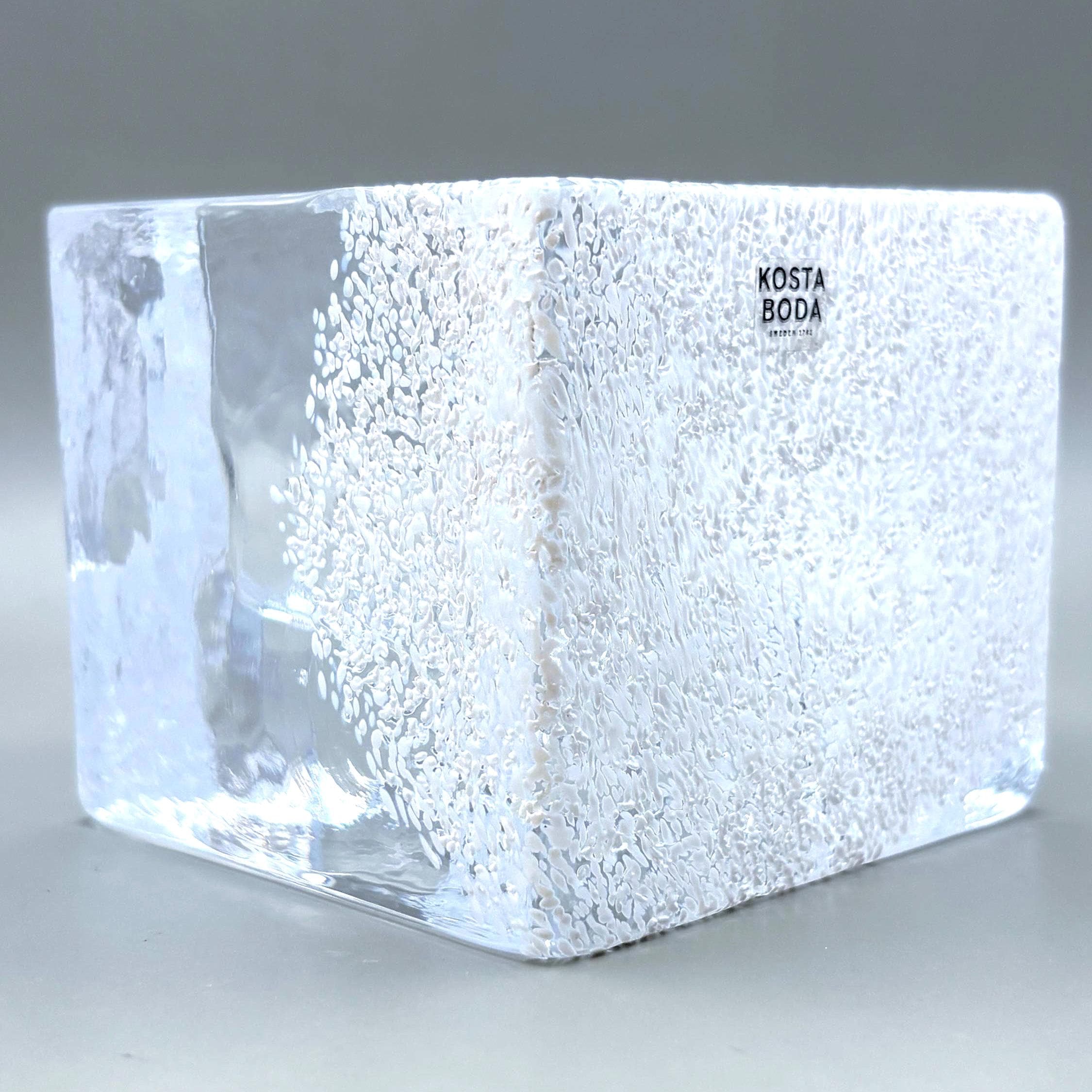 Kosta Boda Brick Crystal Votive, Anna Ehrner | Scandinavian Ice Glass Candle Holder