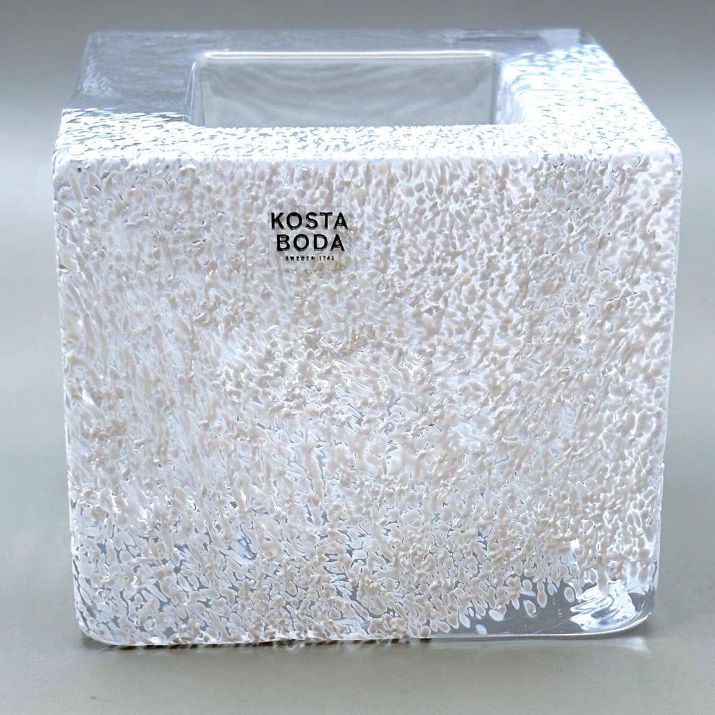 Kosta Boda Brick Crystal Votive, Anna Ehrner | Scandinavian Ice Glass Candle Holder