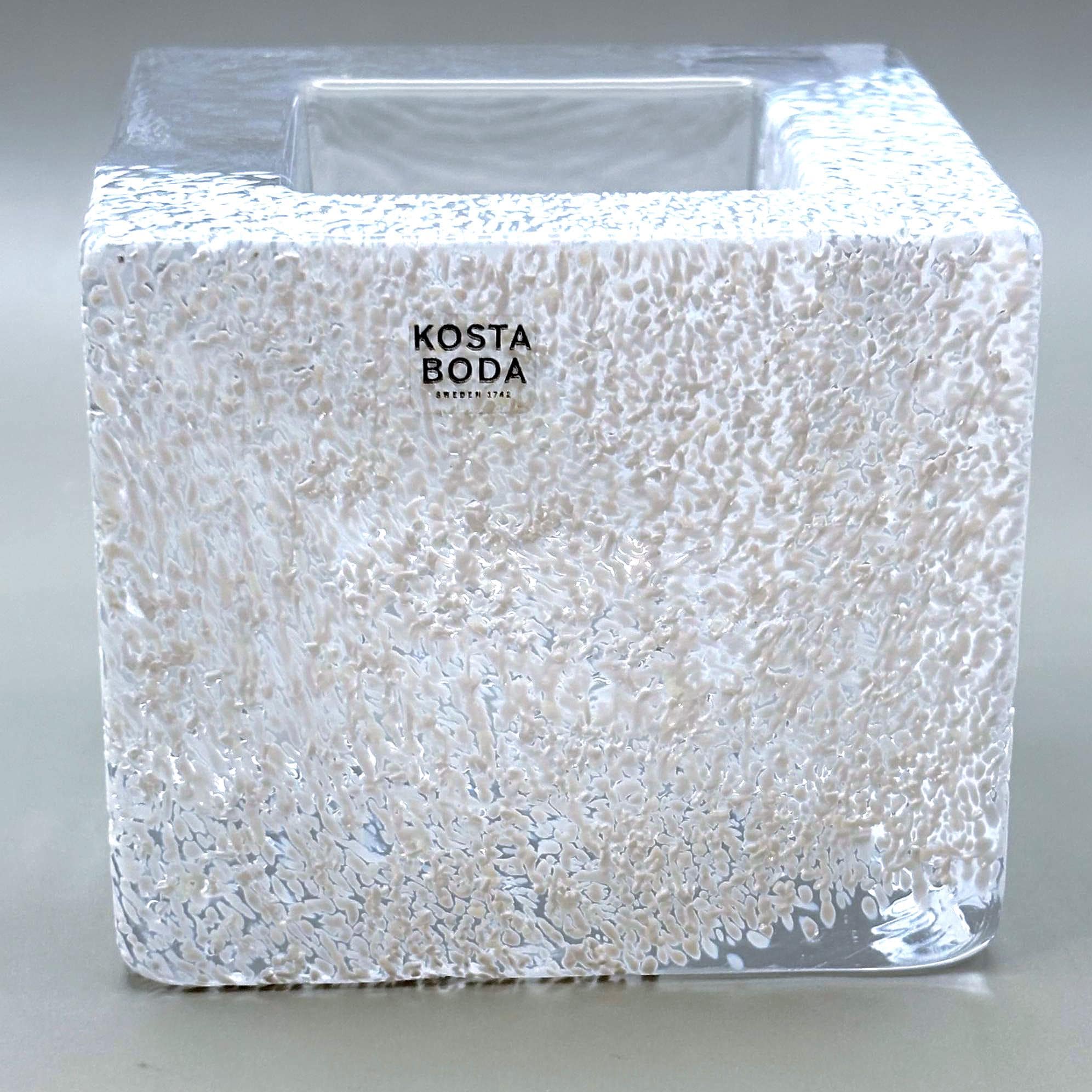 Kosta Boda Brick Crystal Votive, Anna Ehrner | Scandinavian Ice Glass Candle Holder