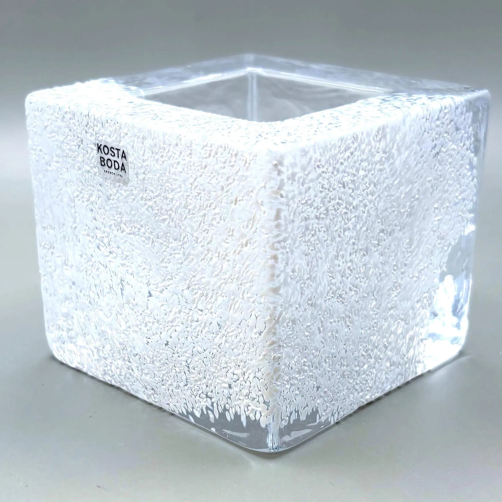 Kosta Boda Brick Crystal Votive, Anna Ehrner | Scandinavian Ice Glass Candle Holder