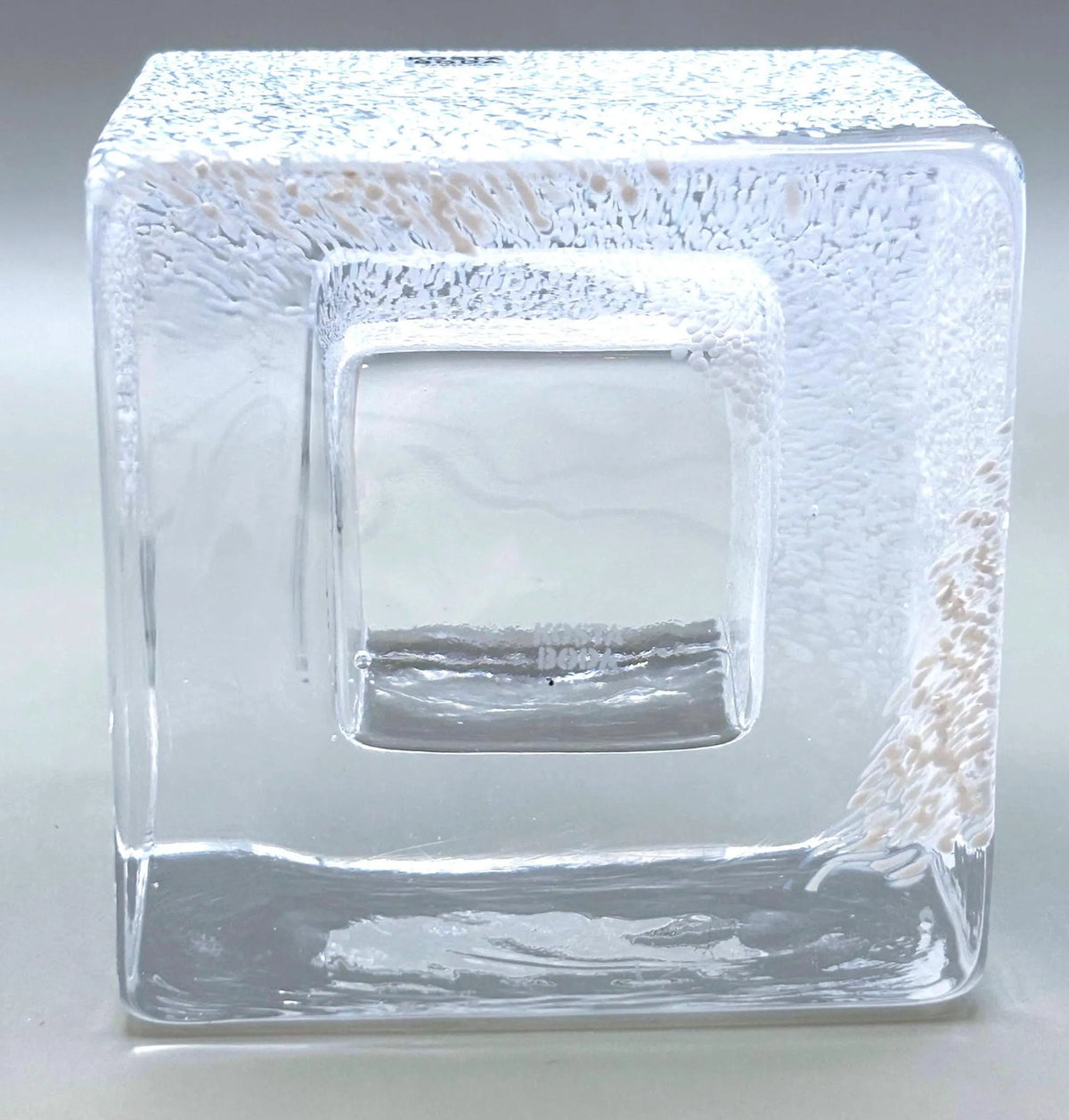 Kosta Boda Brick Crystal Votive, Anna Ehrner | Scandinavian Ice Glass Candle Holder