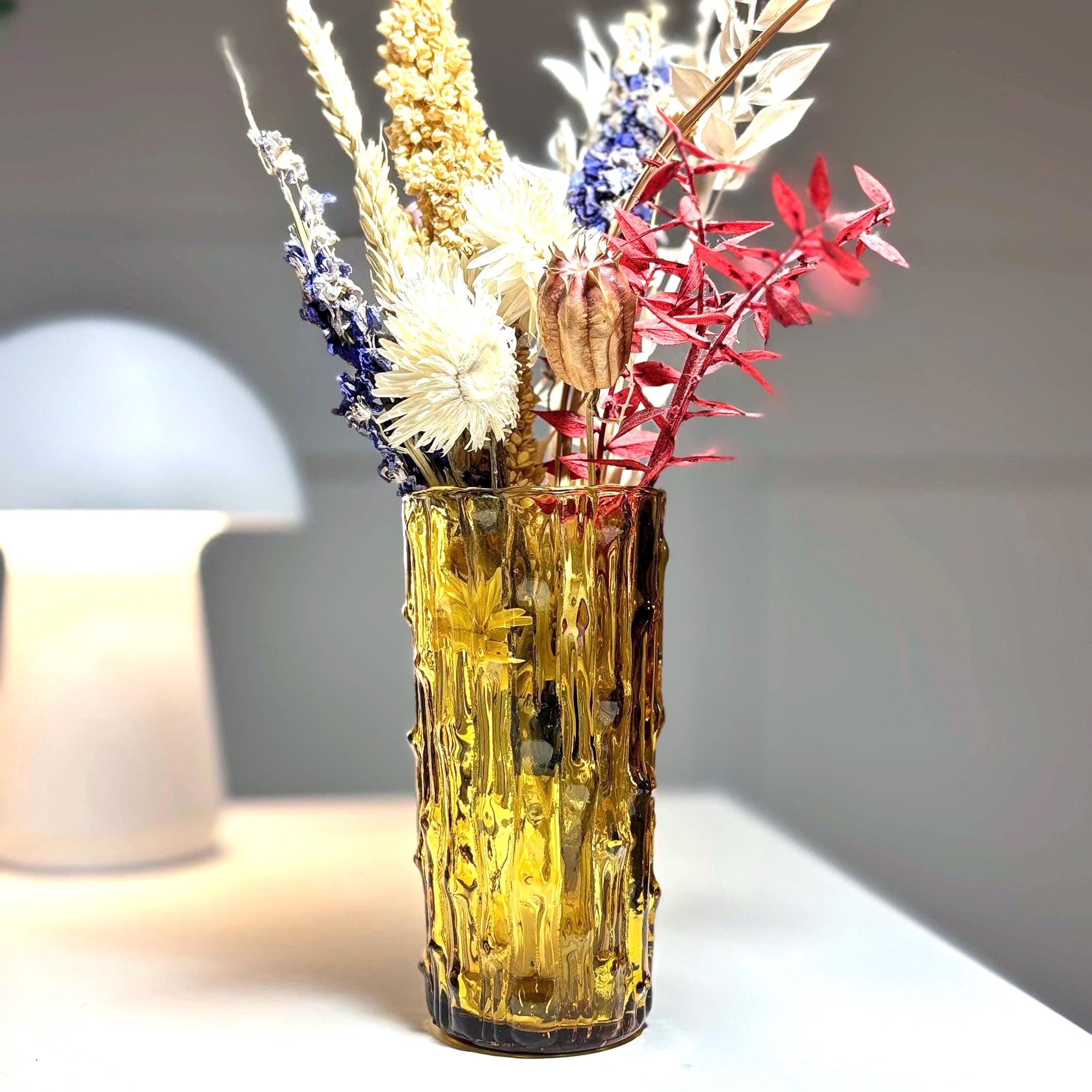 Bo Borgström, Sweden. Amber Textured Art Glass Vase, 14 cm