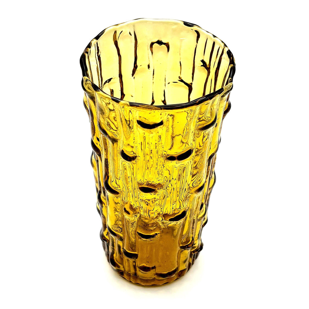 Bo Borgström, Sweden. Amber Textured Art Glass Vase, 14 cm
