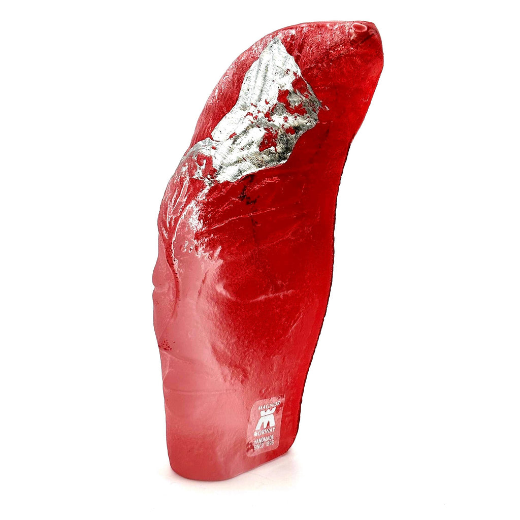 Magnor Frosted Glass Face Sculpture, Norwegian Art Glass